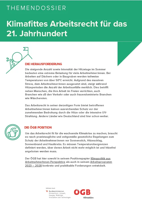 Klimafittes Arbeitsrecht für das 21. Jahrhundert